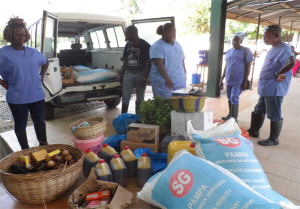 HOSPITAL STAFF READY FOR FOOD DISTRIBUTION TO QUARANTINE HOMES