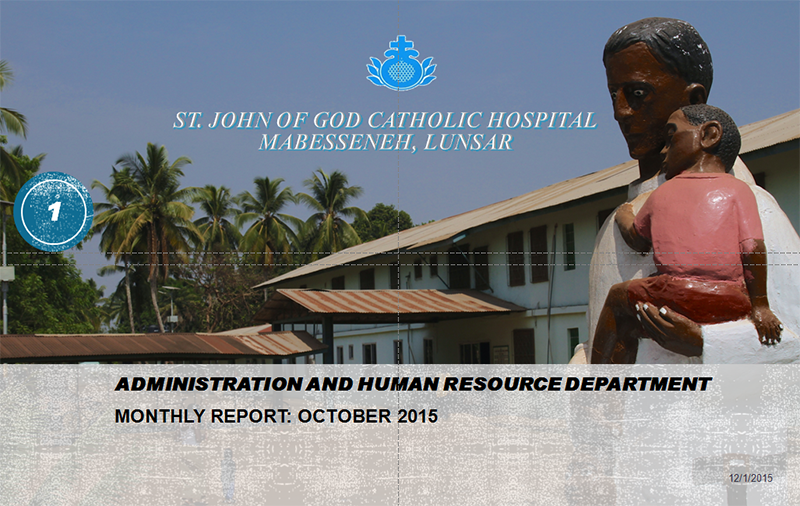 Informe de las actividades el Hospital de Mabesseneh del mes de Octubre 2015