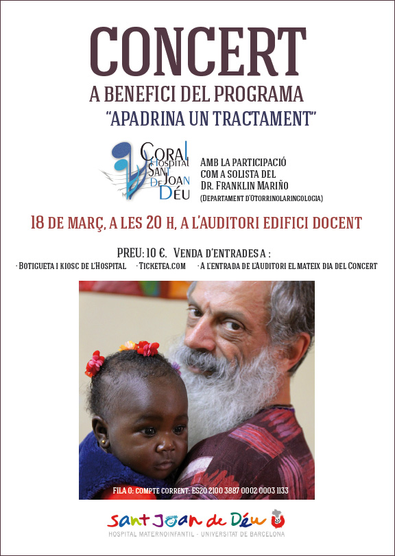 18 de març: concert de la Coral de l’Hospital a benefici de l’Apadrina
