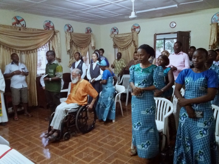 Celebración eucarística de acción de gracias en la capilla de los Hermanos de la Comunidad de Mabesseneh