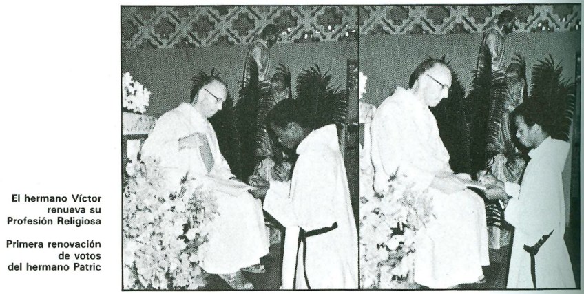 El Hno. Victor renueva su profesión religiosa / Primera renovación de votos del Hno. Patric.