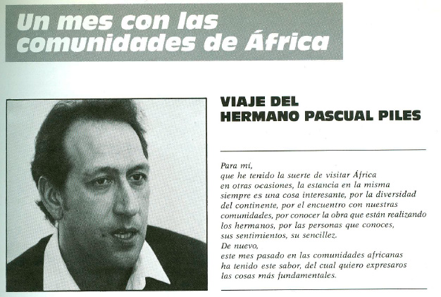 Viaje del Hno. Pascual Piles