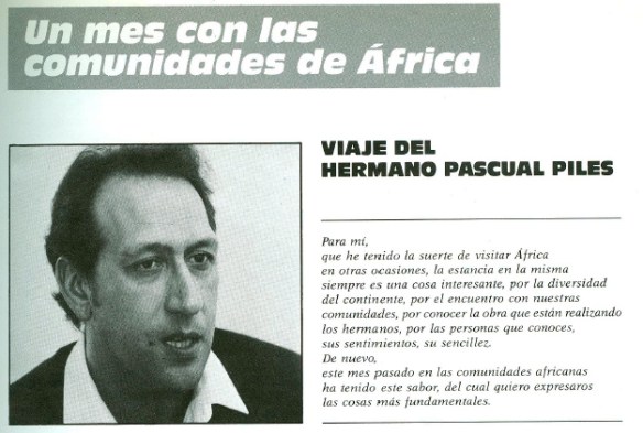 Viaje del Hno. Pascual Piles